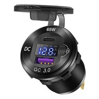 Автомобильная зарядка с вольтметром 65 Вт