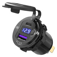 Автомобильная зарядка с вольтметром 65 Вт